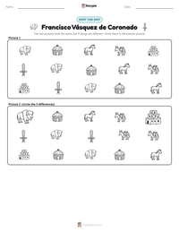 Francisco Vásquez de Coronado printable worksheet preview
