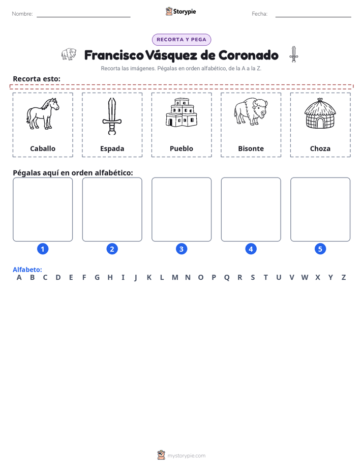 Cortar y Pegar el Alfabeto