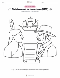 Aperçu de la feuille de travail imprimable Colonie de Jamestown (1607)
