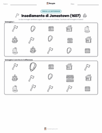 Anteprima della scheda stampabile di Insediamento di Jamestown (1607)