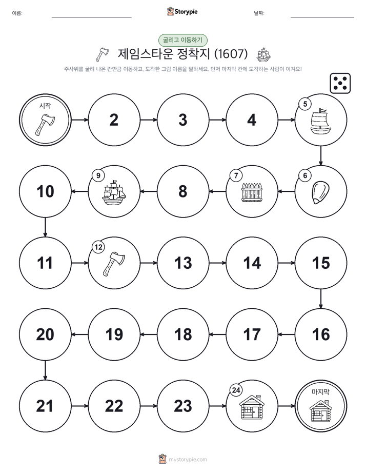 주사위 굴리고 이동하기 게임