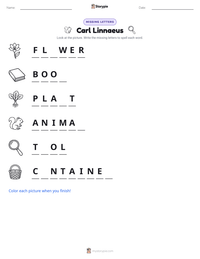 Carl Linnaeus printable worksheet preview