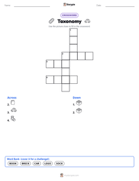 Taxonomy printable worksheet preview