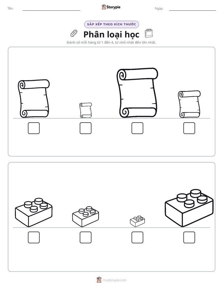 Thứ Tự Kích Thước