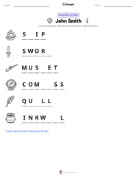 John Smith printable worksheet preview