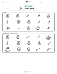 John Smith printable worksheet preview