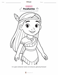 Pocahontas kleurplaat voor kinderen