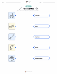 Pocahontas printable worksheet for kids