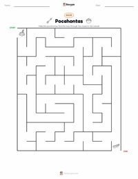 Pocahontas printable worksheet preview