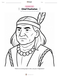 Chief Powhatan coloring page for kids