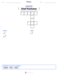 Chief Powhatan printable worksheet preview