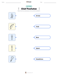 Chief Powhatan printable worksheet for kids