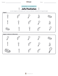 Vista previa de la hoja de trabajo imprimible de Jefe Powhatan