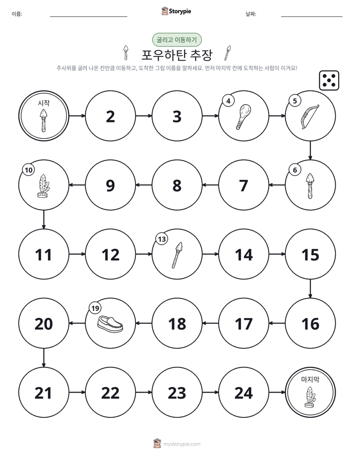 주사위 굴리고 이동하기 게임