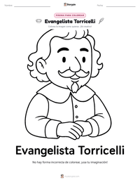 Vista previa de la hoja de trabajo imprimible de Evangelista Torricelli