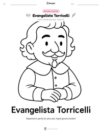 Evangelista Torricelli yazdırılabilir çalışma sayfası önizlemesi