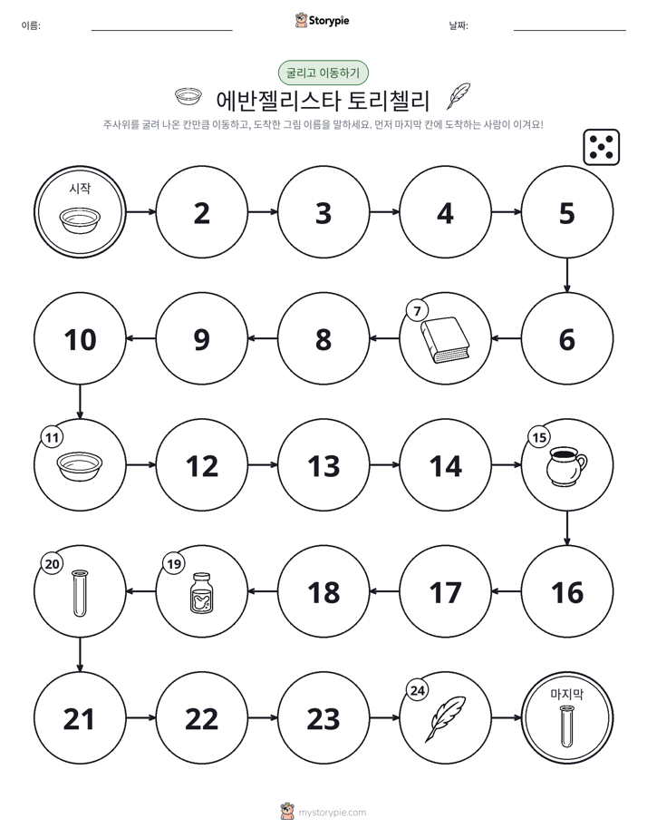 주사위 굴리고 이동하기 게임