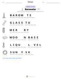Barometer printable worksheet preview