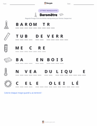 Aperçu de la feuille de travail imprimable Baromètre