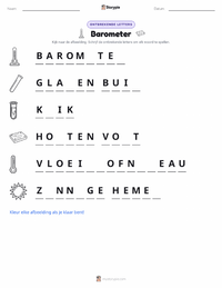 Barometer afdrukbare werkblad voorbeeld