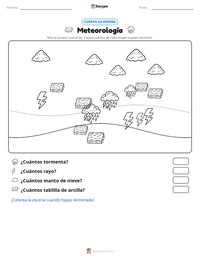 Vista previa de la hoja de trabajo imprimible de Meteorología