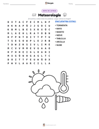 Vista previa de la hoja de trabajo imprimible de Meteorología