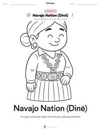 Navajo Nation (Diné) afdrukbare werkblad voorbeeld