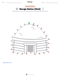 Navajo Nation (Diné) afdrukbare werkblad voorbeeld