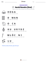 Podgląd drukowalnego arkusza ćwiczeń Naród Nawaho (Diné)