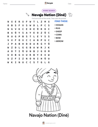 Navajo Nation (Diné) printable worksheet preview
