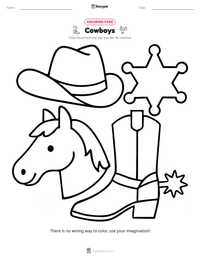 Cowboys coloring page for kids