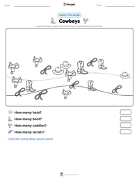 Cowboys printable worksheet preview
