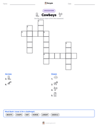 Cowboys printable worksheet preview