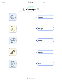 Cowboys printable worksheet for kids