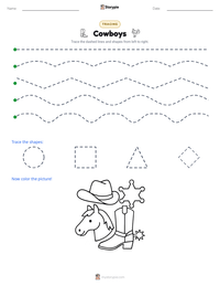 Cowboys printable worksheet preview