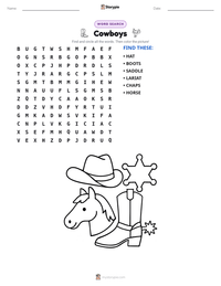 Cowboys printable worksheet preview