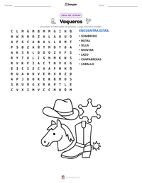 Vista previa de la hoja de trabajo imprimible de Cowboys