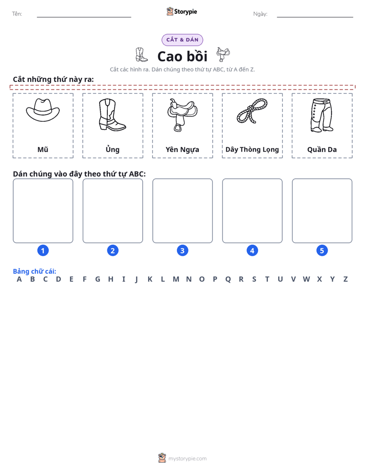 Cắt & Dán Chữ Cái