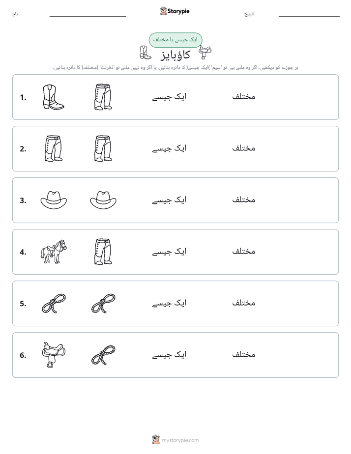 ایک جیسا یا مختلف