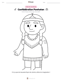 Aperçu de la feuille de travail imprimable Confédération Powhatan
