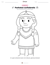 Powhatan-confederatie afdrukbare werkblad voorbeeld