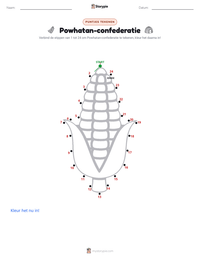 Powhatan-confederatie afdrukbare werkblad voorbeeld