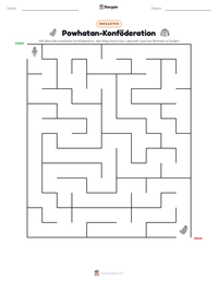 Powhatan-Konföderation druckbare Arbeitsblatt Vorschau