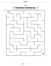 Powhatan Confederacy printable worksheet preview