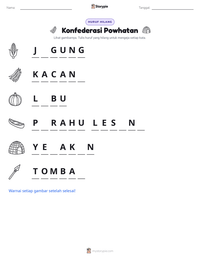 Prabaca lembar kerja cetak Konfederasi Powhatan