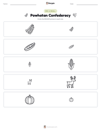Powhatan Confederacy printable worksheet preview