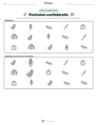 Powhatan-confederatie afdrukbare werkblad voorbeeld