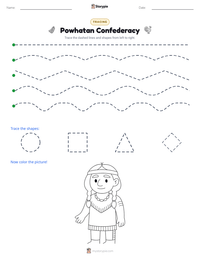 Powhatan Confederacy printable worksheet preview