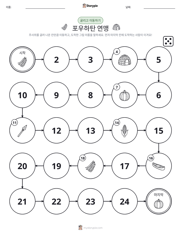 주사위 굴리고 이동하기 게임