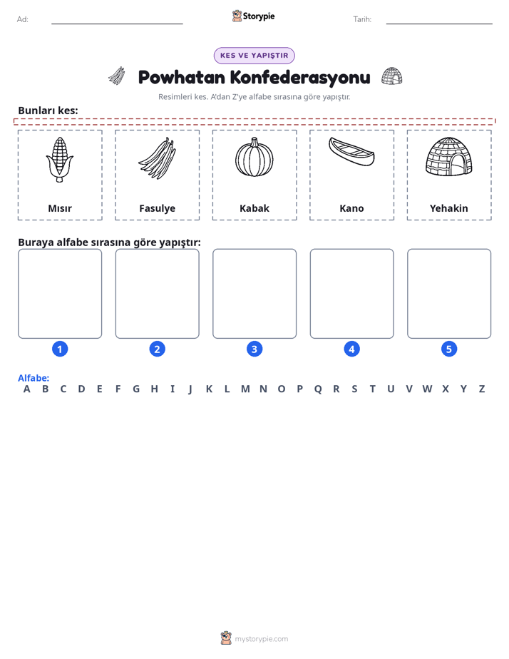 Kes & Yapıştır Alfabe